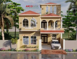 8 Marla Spanish House Elevation Design In G13 Islmabad